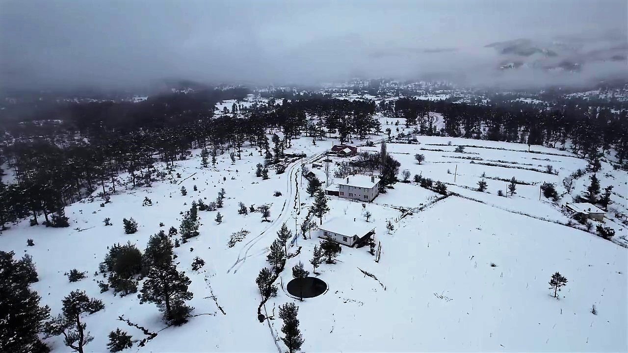 Denizli’de kar manzaraları