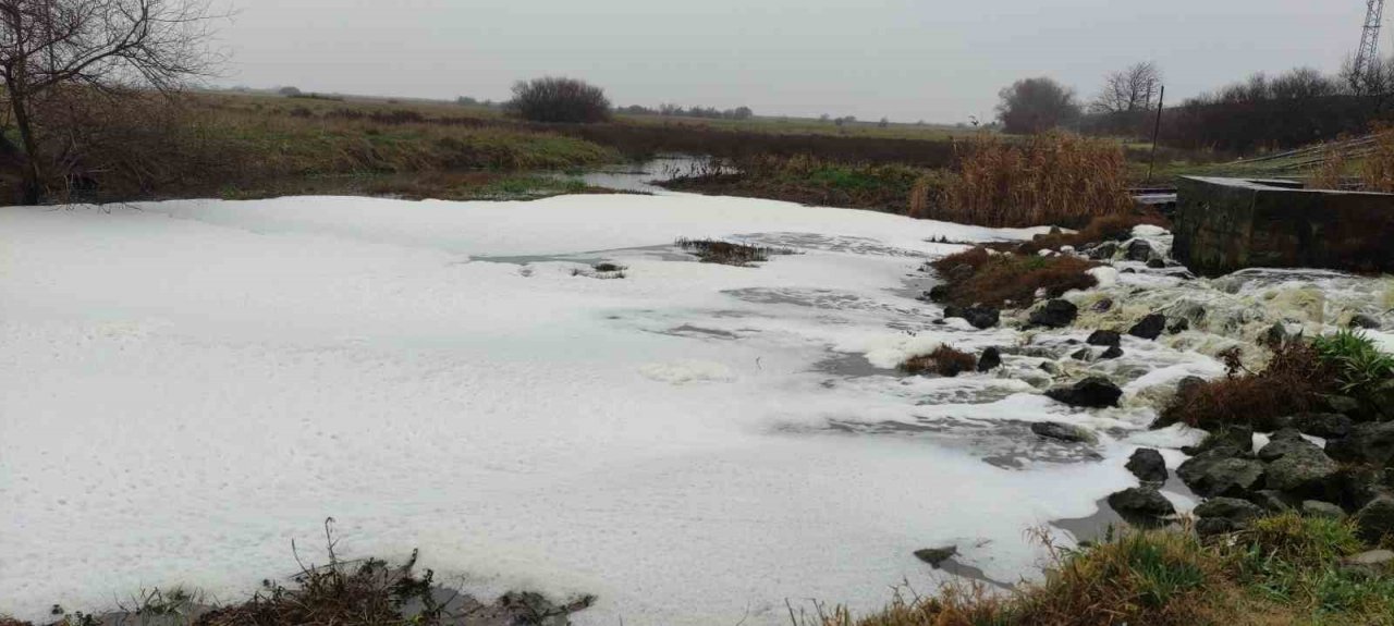 Uluabat Gölü’ne akan derelerde "beyaz köpük” paniği