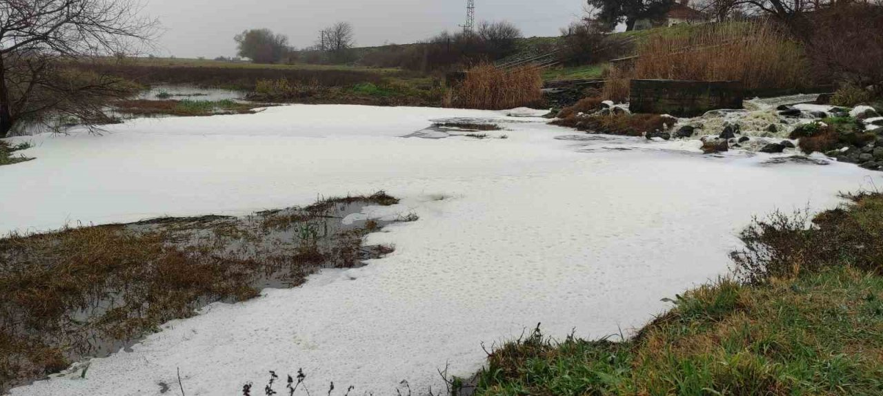 Uluabat Gölü’ne akan derelerde "beyaz köpük” paniği