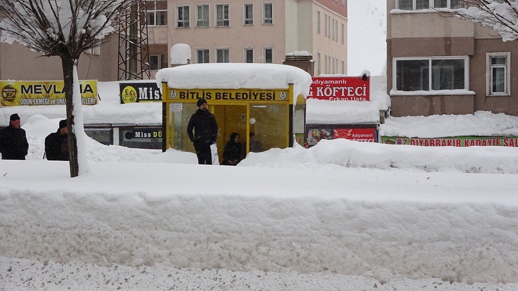 Bitlis’te tek katlı evler kara gömüldü