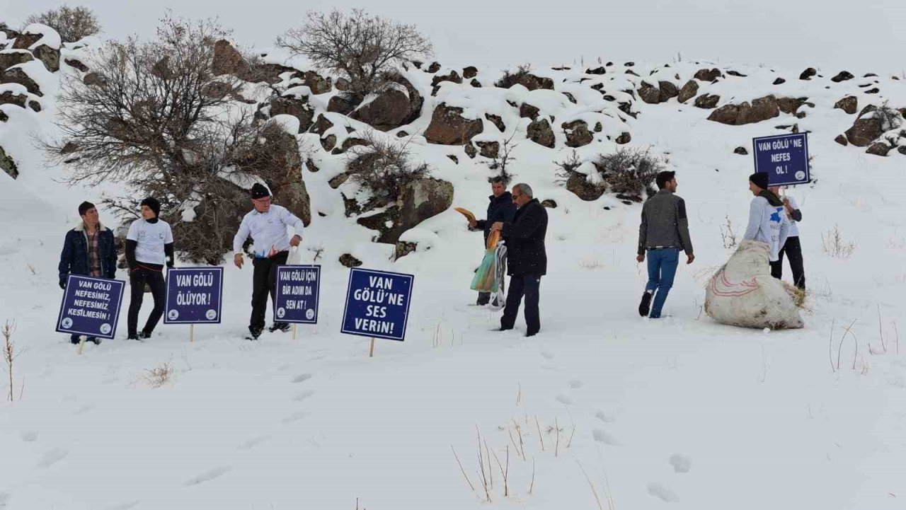 Yaban hayvanları için Süphan Dağı eteklerine yem bırakıldı