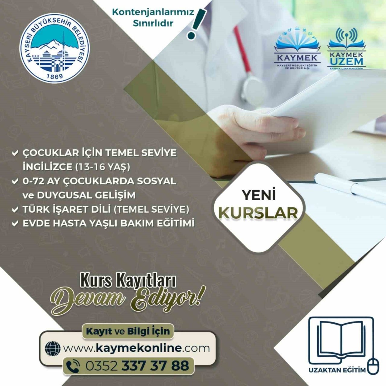 KAYMEK UZEM’im Kurs Kayıtları Devam Ediyor