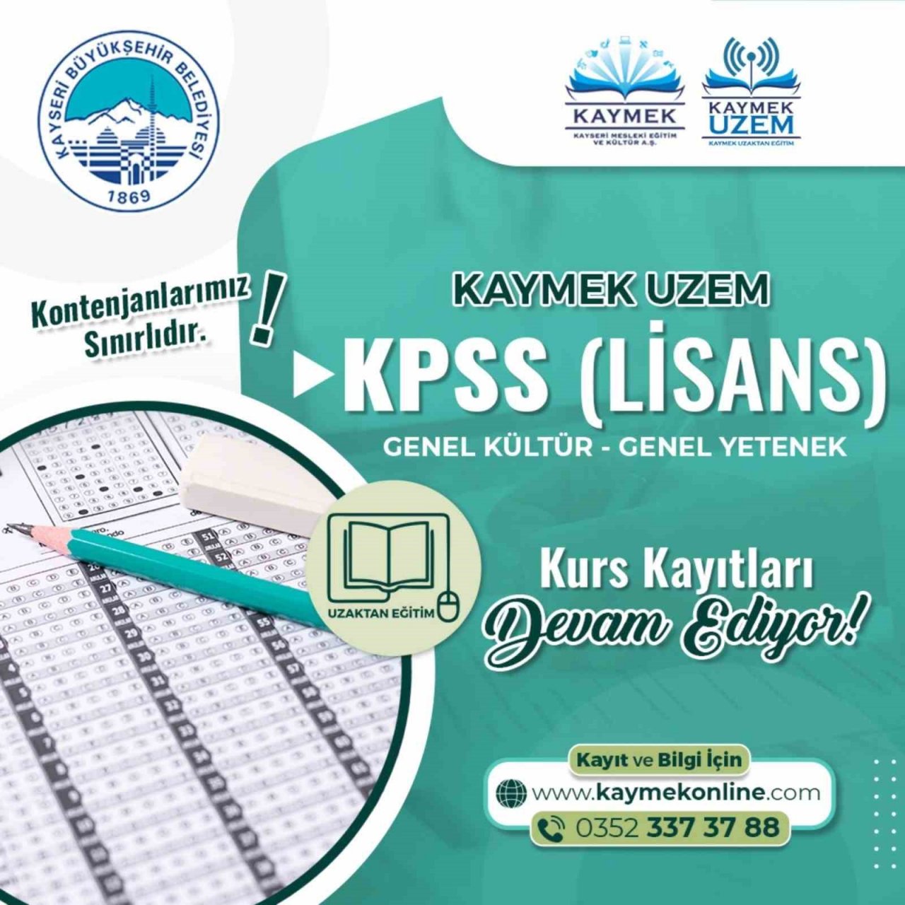 KAYMEK UZEM’im Kurs Kayıtları Devam Ediyor