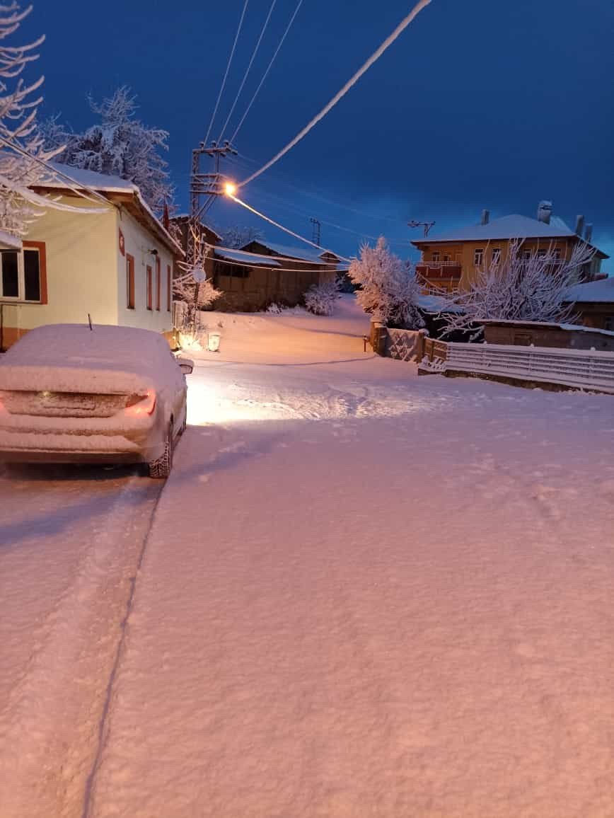 Osmaneli’ye yılın ilk karı yağdı