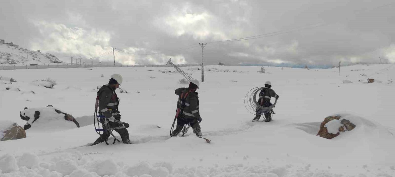 Dicle Elektrik kışın zorlu şartlarında bakım çalışmalarına devam ediyor