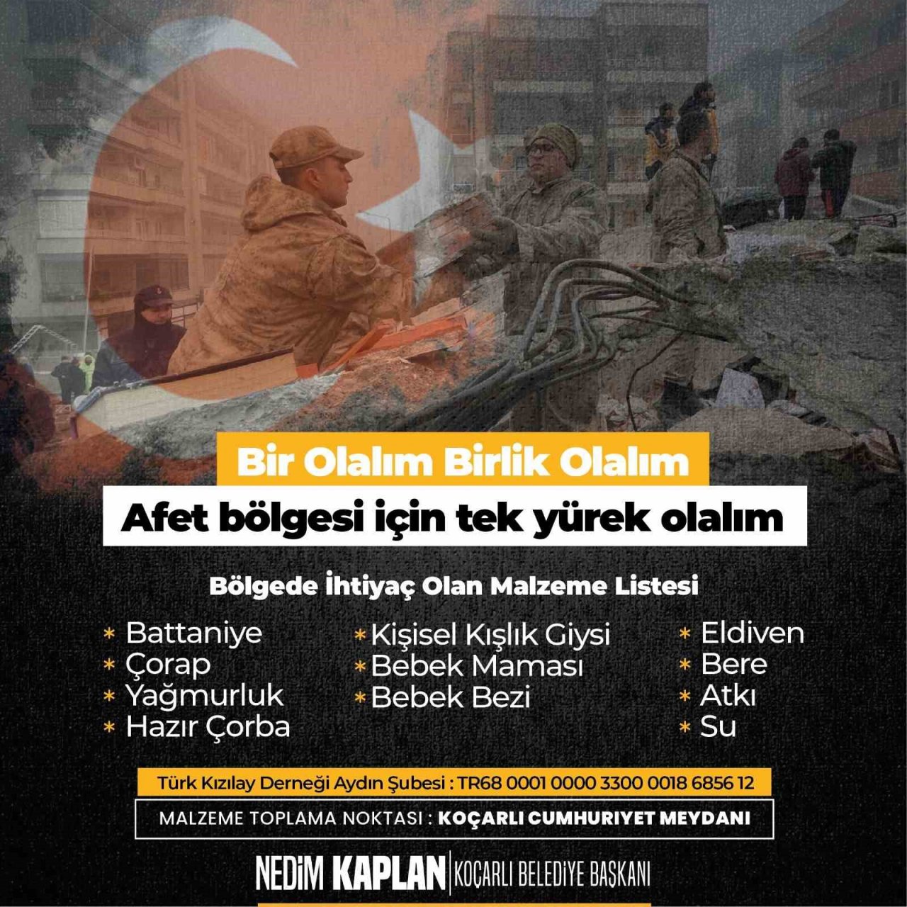 Başkan Kaplan’dan depremzedeler için acil yardım çağrısı