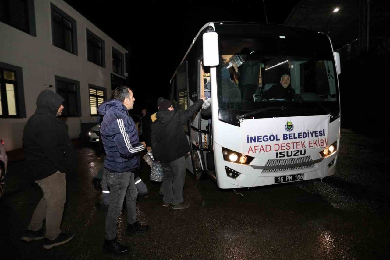 İnegöl Belediyesi personeli deprem bölgesine sevk edildi