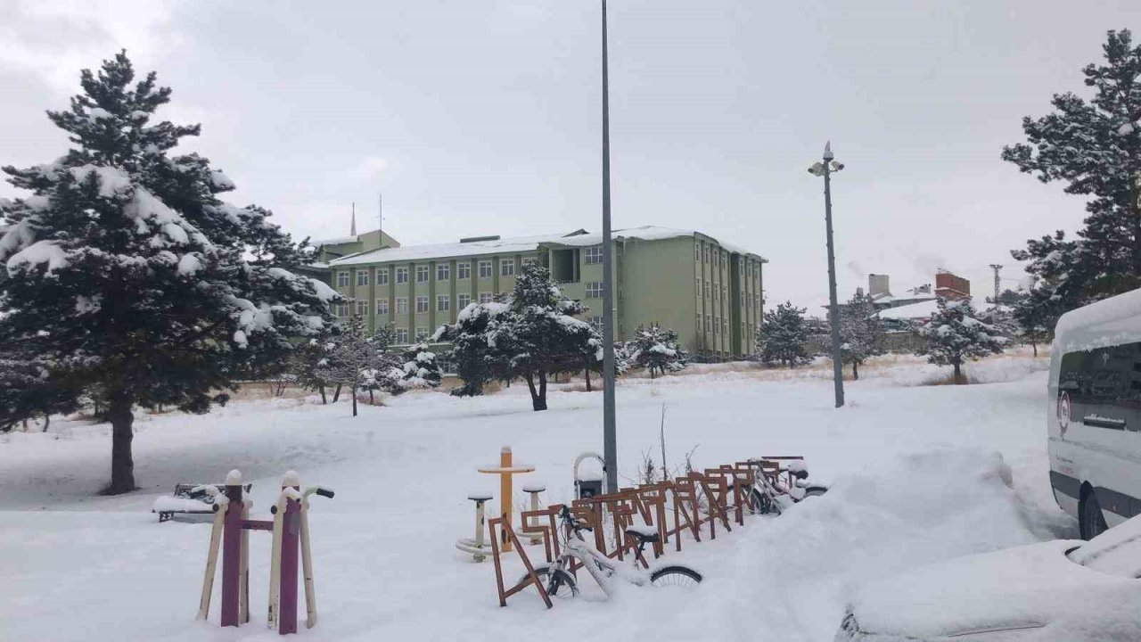 Erzurum güne karla uyandı