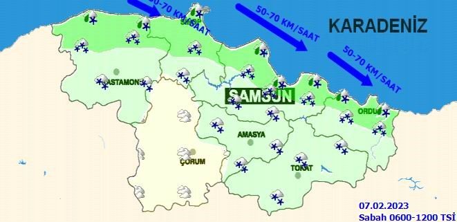 Samsun’da metrekareye 119,9 kilo yağış düştü