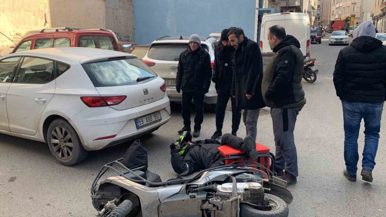 Tekirdağ’da yaralamalı kaza kameraya yansıdı