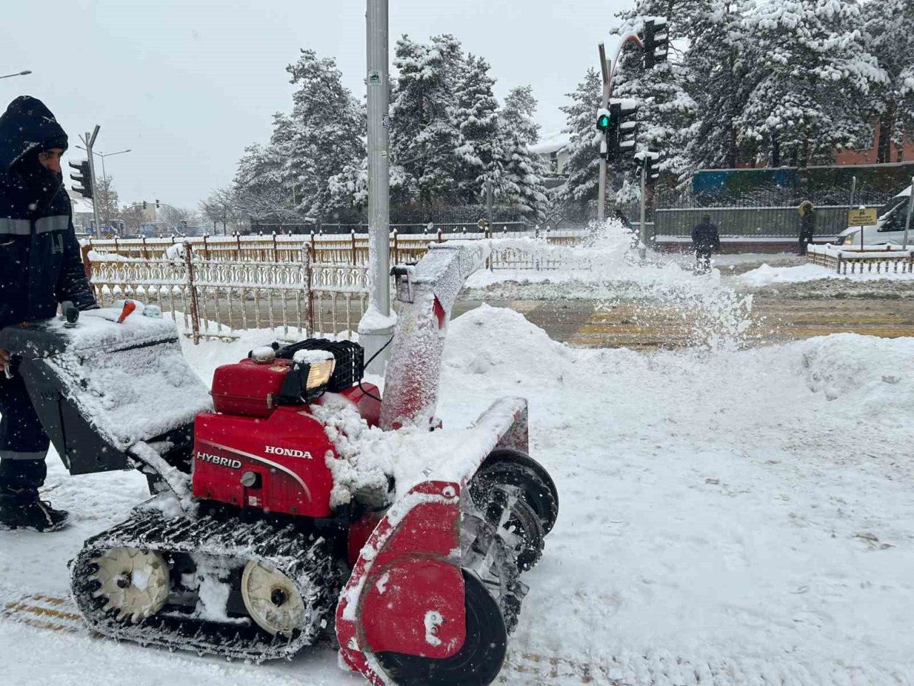 Erzurum’da kar yağışı etkili oldu