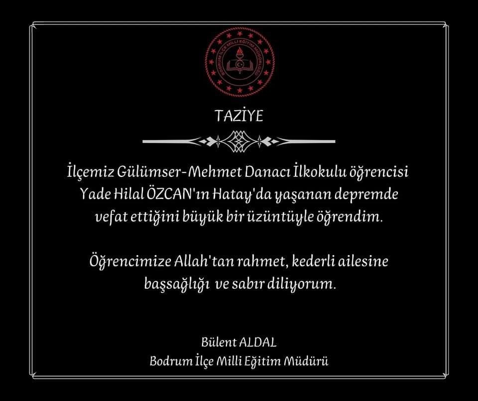 Ara tatilde Hatay’a giden Yade, depremde yaşamını yitirdi