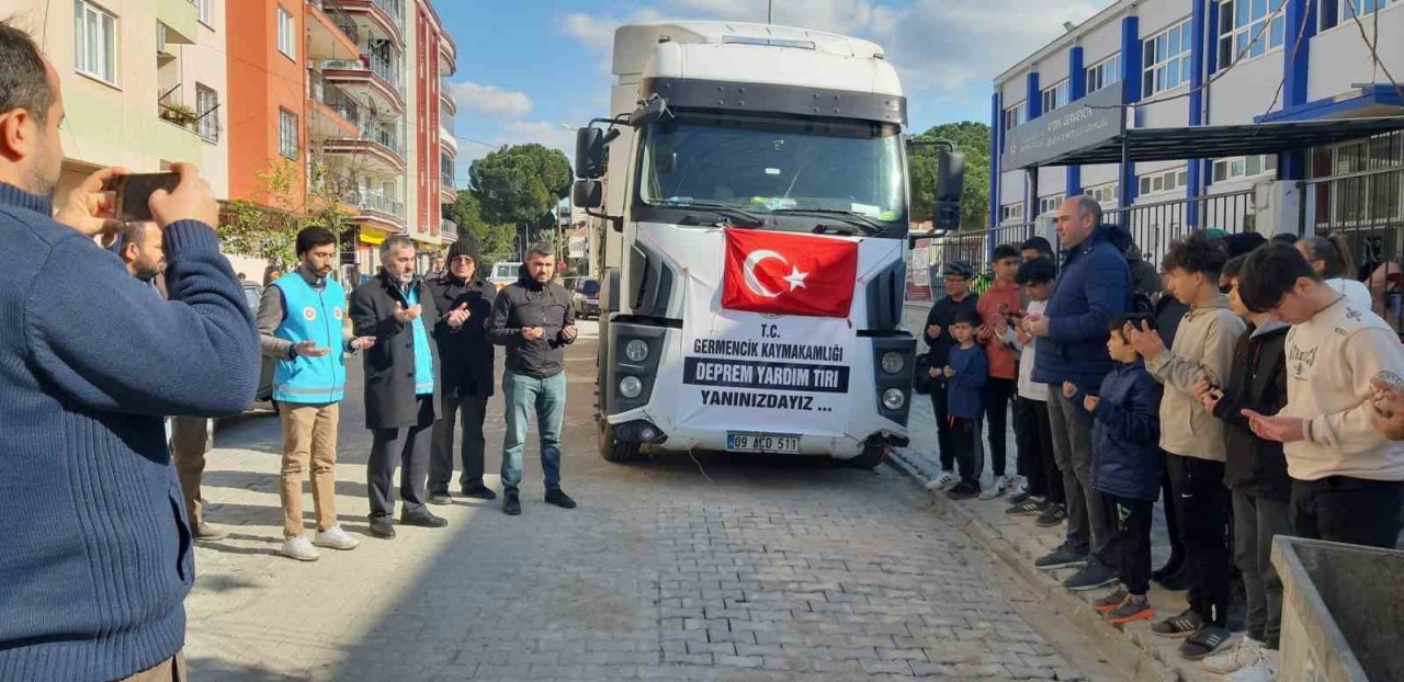 Germencik’te yardım tırları deprem bölgelerine gitmeye devam ediyor