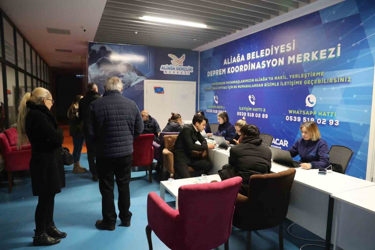 Aliağa Belediyesi, depremzedeler için koordinasyon merkezi kurdu