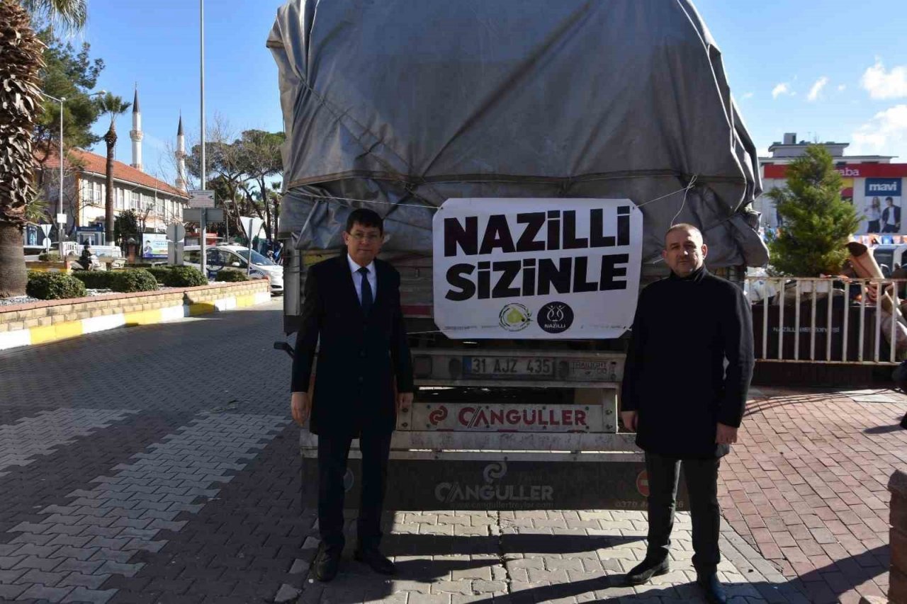 Nazilli’den 83’ü tır, 154 araç deprem bölgesine gönderildi