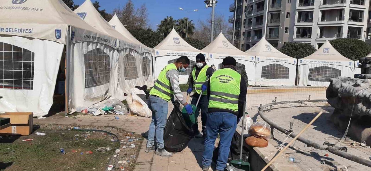 Marmaris temizlik ekipleri afet bölgesinde canla başla çalışıyor