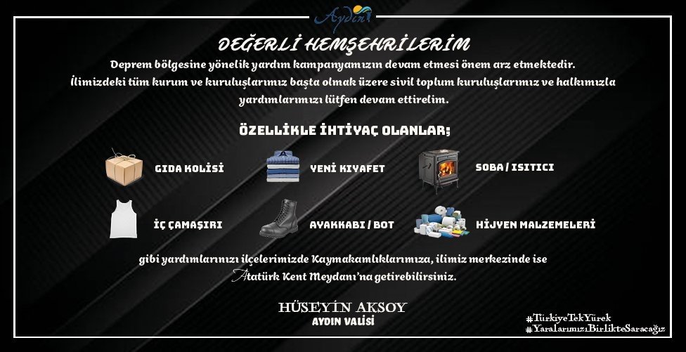 Vali Aksoy’dan Aydınlılara ‘destek’ çağrısı