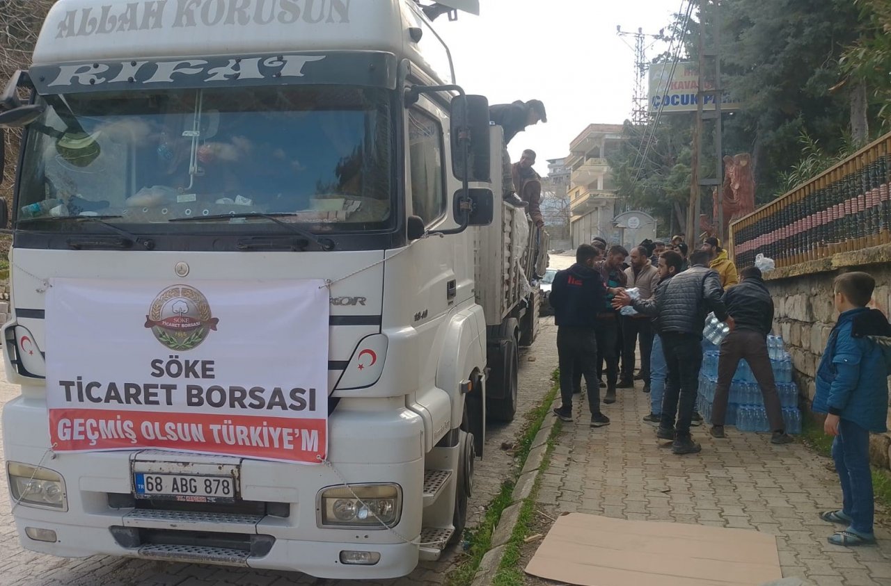 Söke Ticaret Borsası yardım tırı Hatay’a ulaştı
