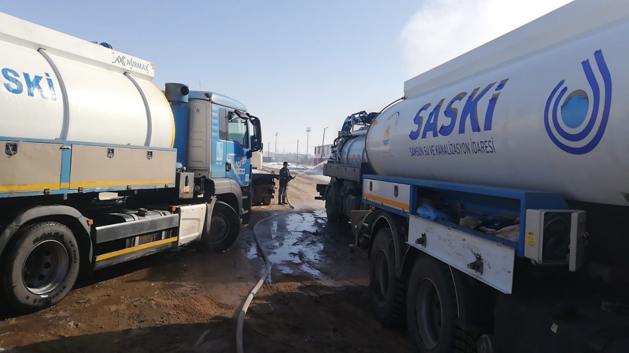 Samsun Büyükşehir tüm gücüyle afet bölgesinde