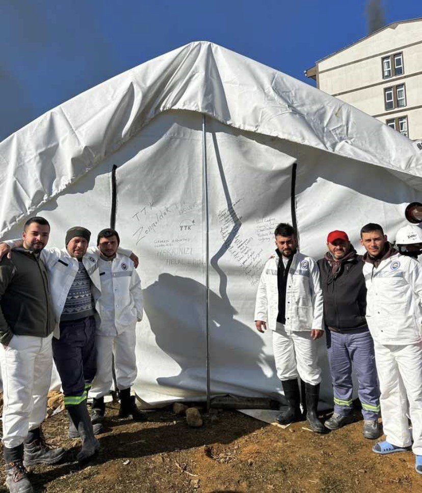 Madenciler kaldıklara çadıra not yazarak ayrıldılar