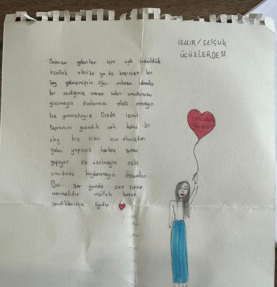 Selçuk ilçesindeki üçüzlerden Adana’ya güç veren mektup