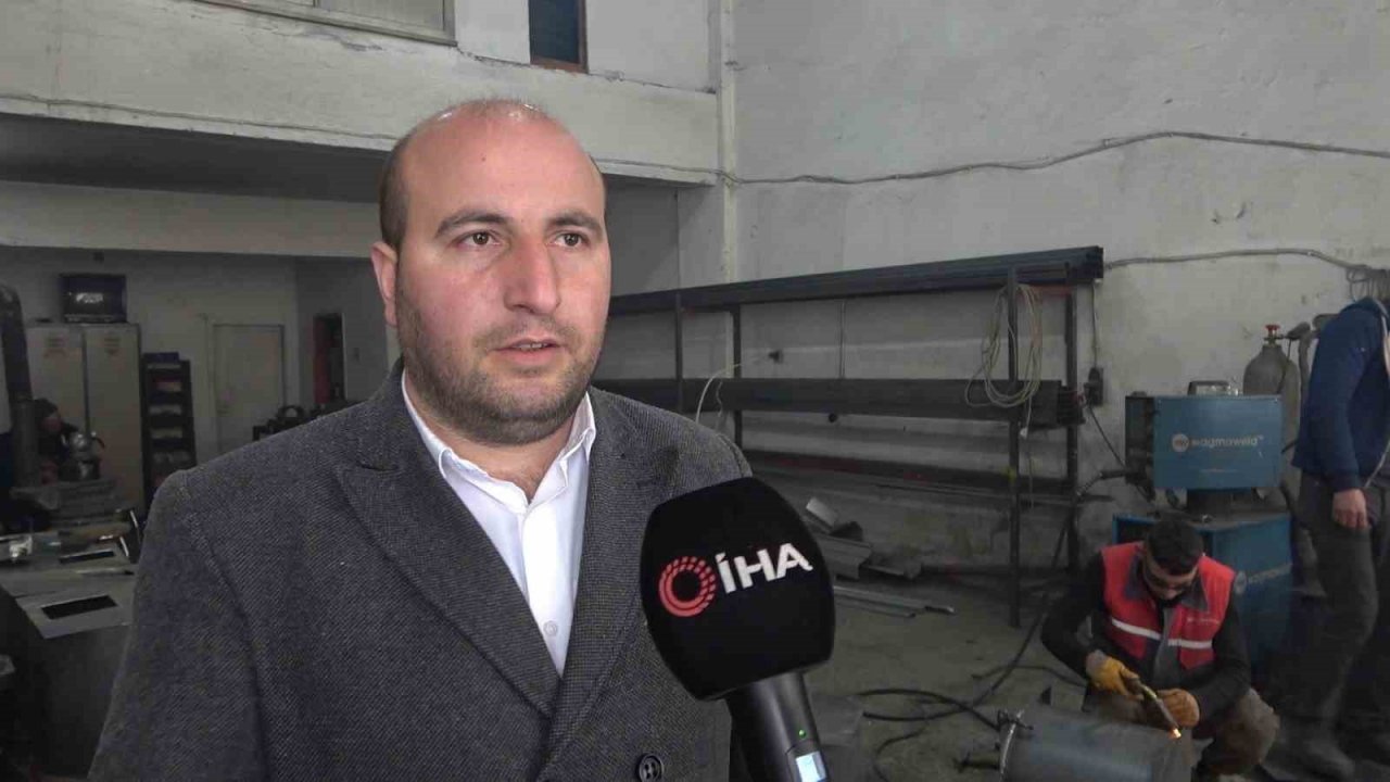 Gümüşhane’de sanayi esnafı depremzedeler için soba üretmeye başladı