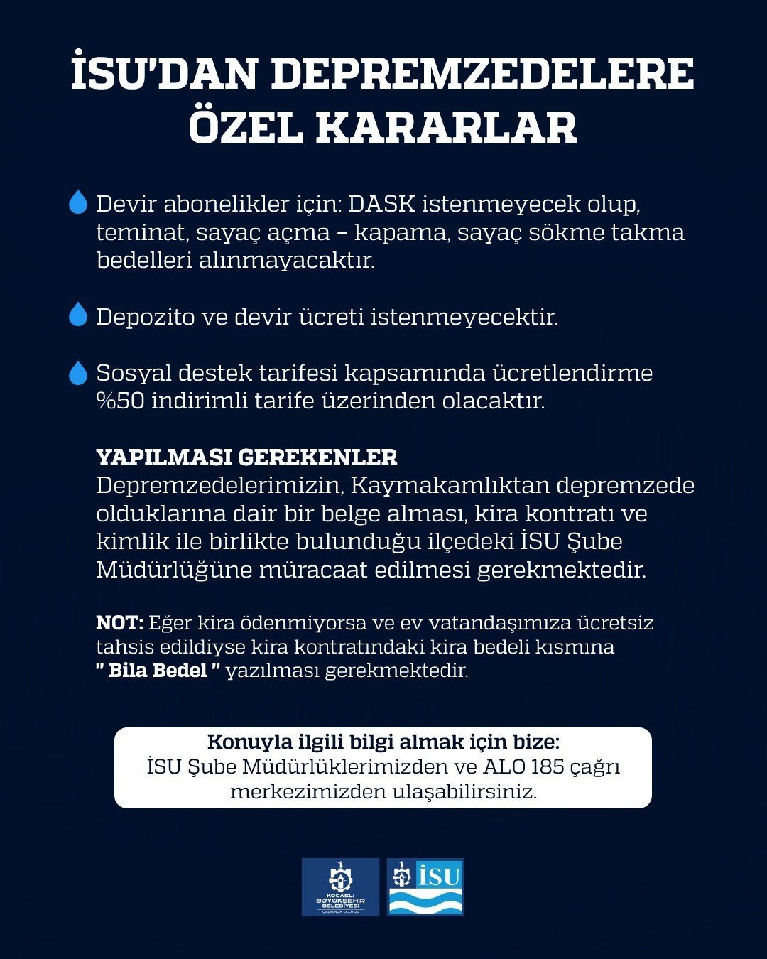 Depremzedelere abonelik kolaylığı