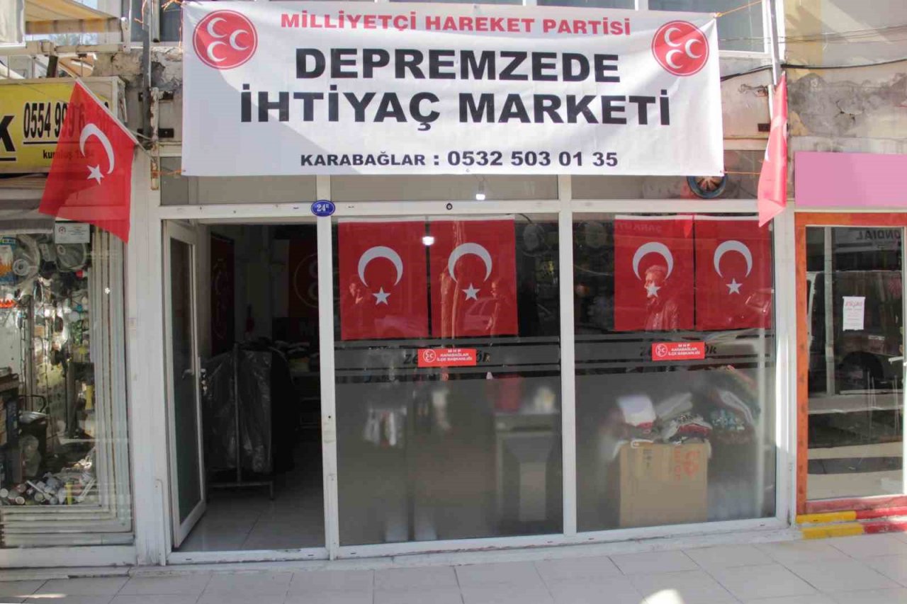 İzmir’de MHP’den depremzedelere dayanışma marketi