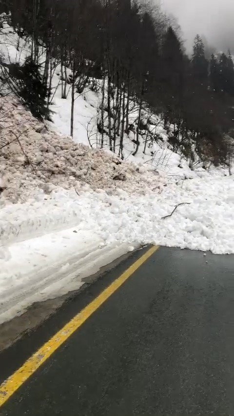 Ayder Yaylası yolunda çığ yolu ulaşıma kapattı