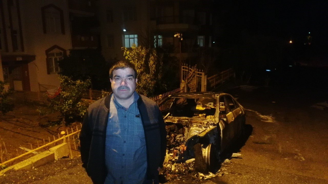 Lüks otomobili kundaklayan şüphelinin planı filmleri aratmadı