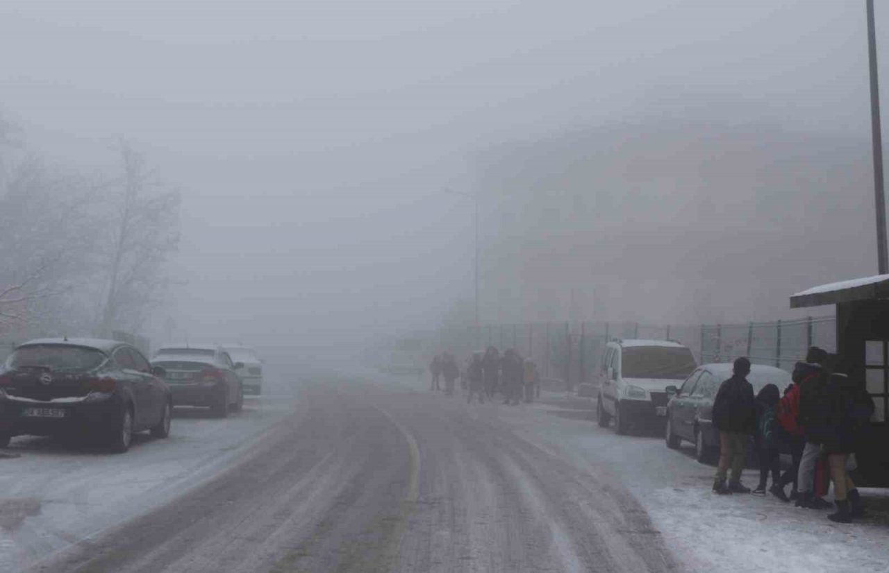 Erzincan’da sis, kar ve soğuk hava etkili oldu