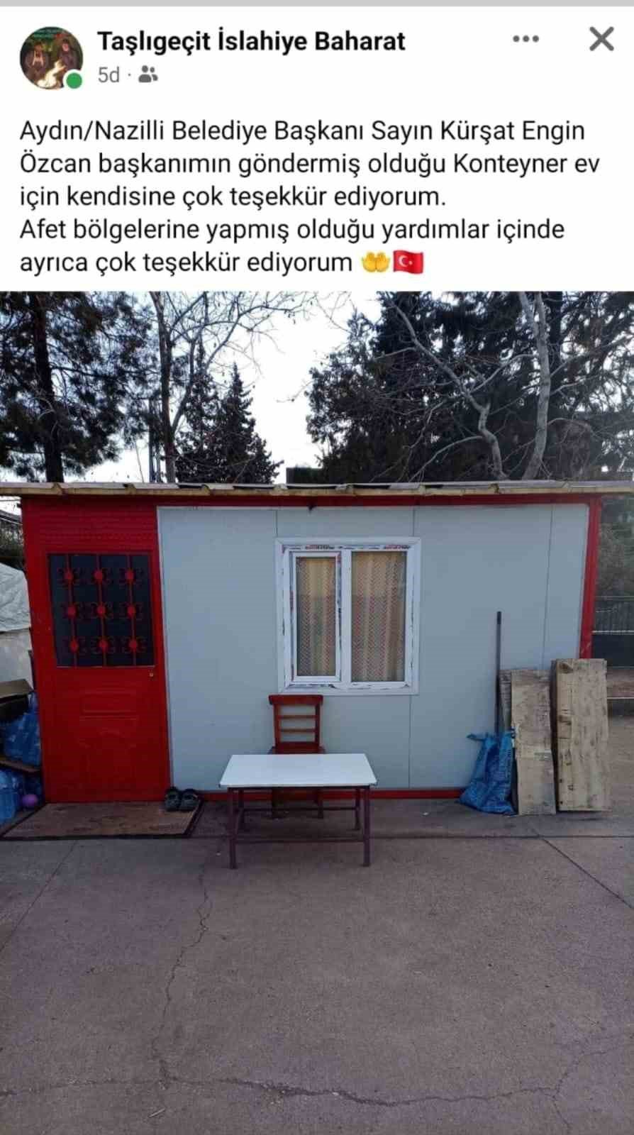 Gaziantep’ten Nazilli’ye duygulandıran teşekkür