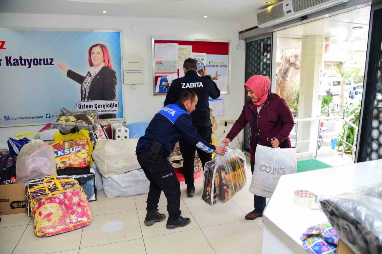 İncirliova Belediyesi depremzedelerin yanında