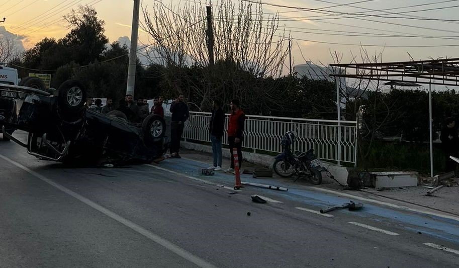 İzmir’de otomobil takla attı: 2 yaralı