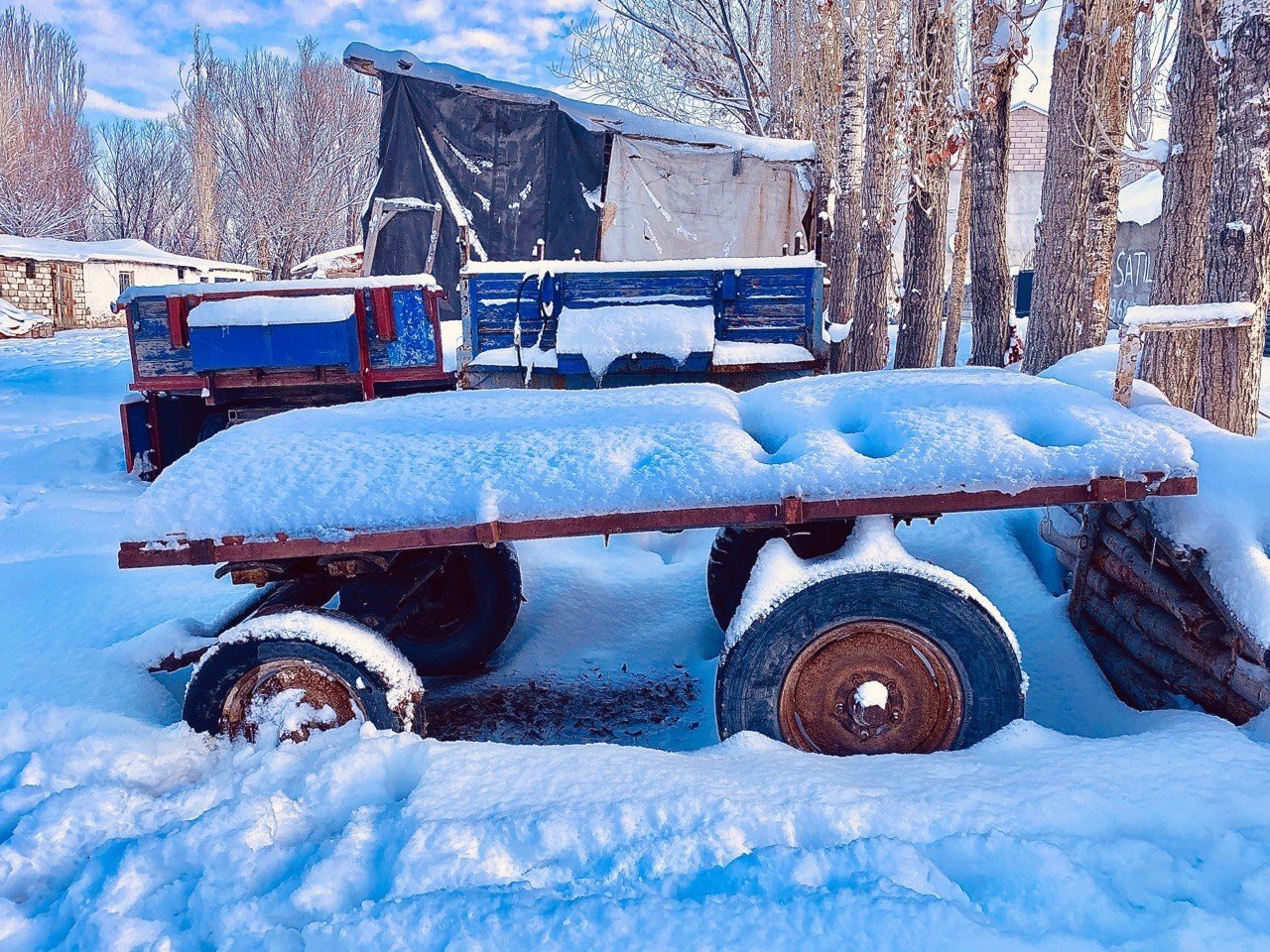 Ağrı’da kış manzarası göz kamaştırıyor
