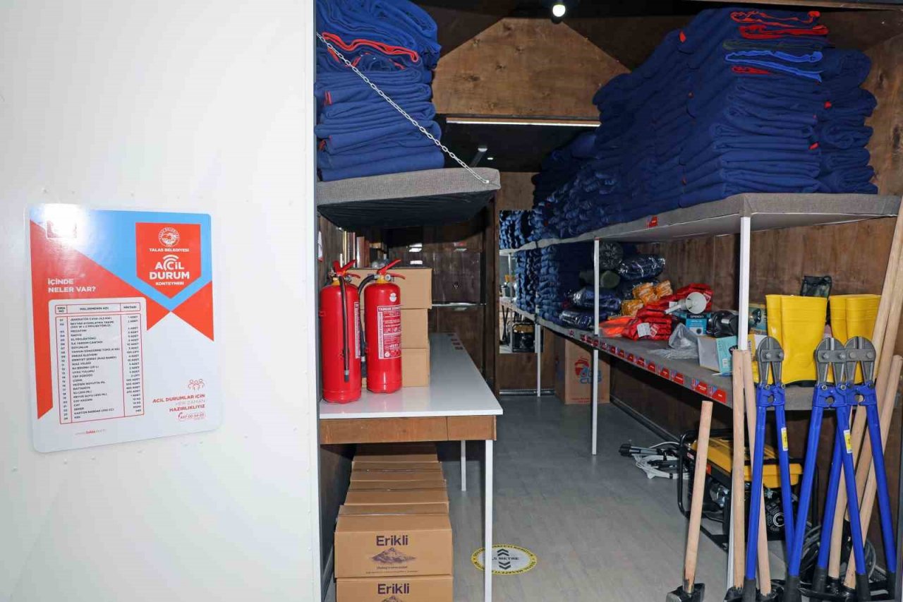 Talas Belediyesi’nden yine bir ilk: acil durum konteyneri