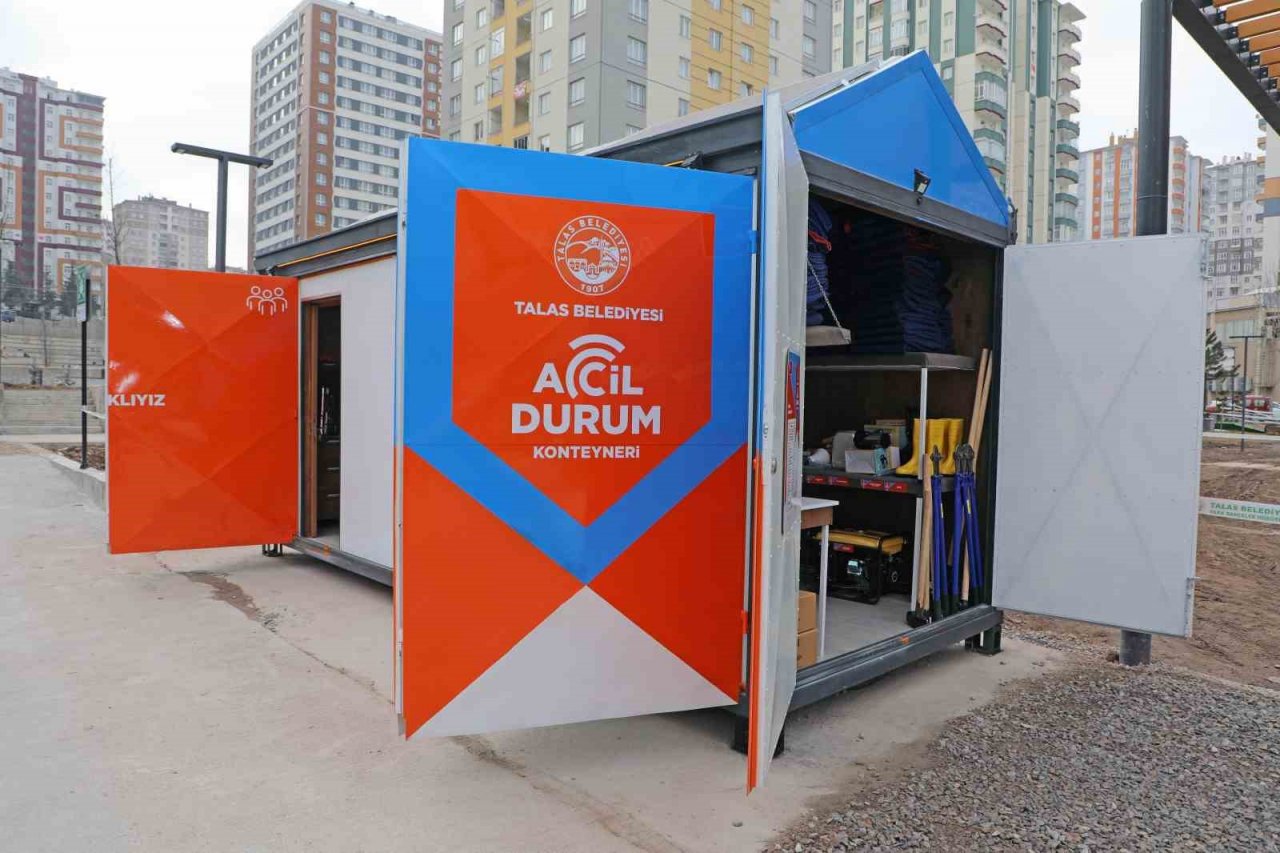 Talas Belediyesi’nden yine bir ilk: acil durum konteyneri