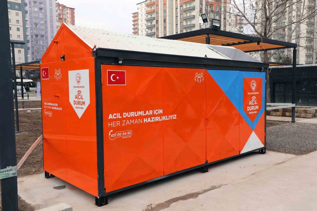 Talas Belediyesi’nden yine bir ilk: acil durum konteyneri