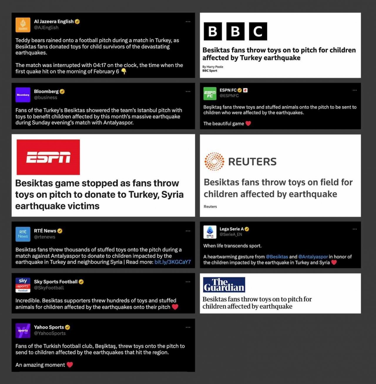 Beşiktaş’ın ’Bu oyuncak sana arkadaşım’ kampanyası dünya basınında