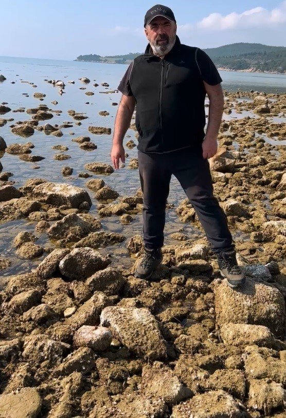 Saros Körfezi’nde deniz suyu çekildi