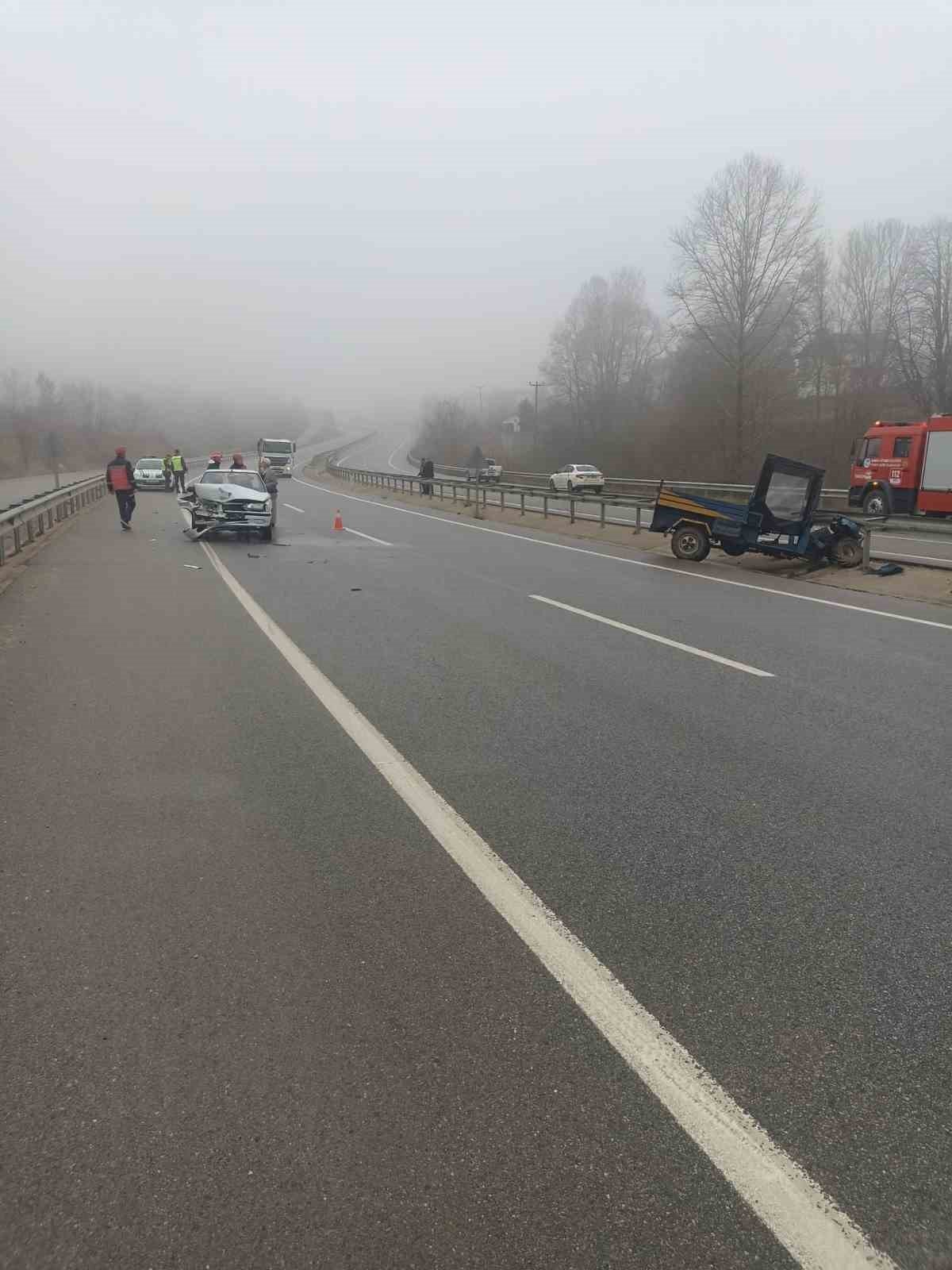 D-140’da otomobil ile patpat çarpıştı: 2 yaralı