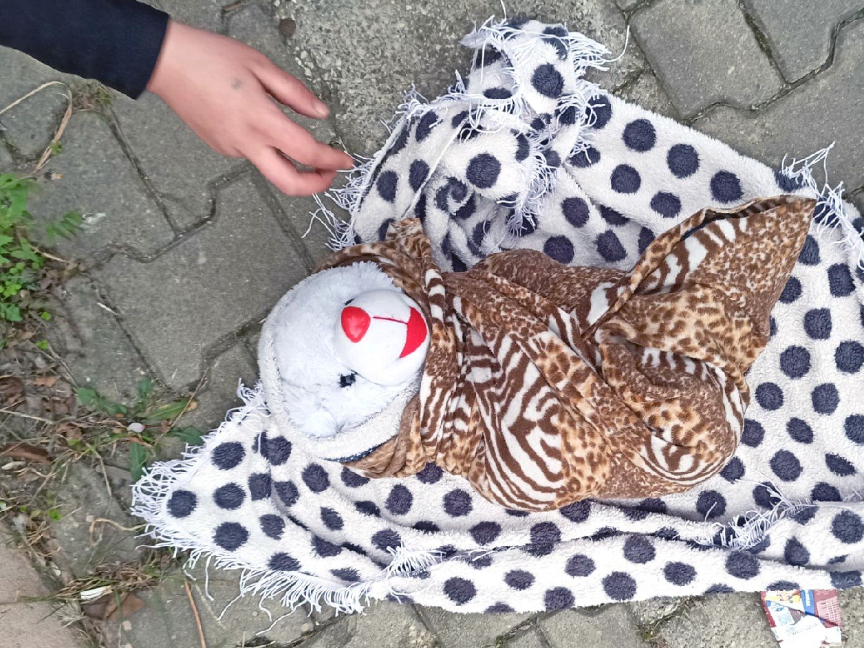 Bu da oyuncak bebekli dilenci