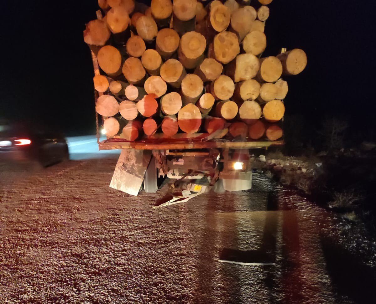 Tomruk yüklü kamyona arkadan çarpan otomobil sürücüsü hayatını kaybetti