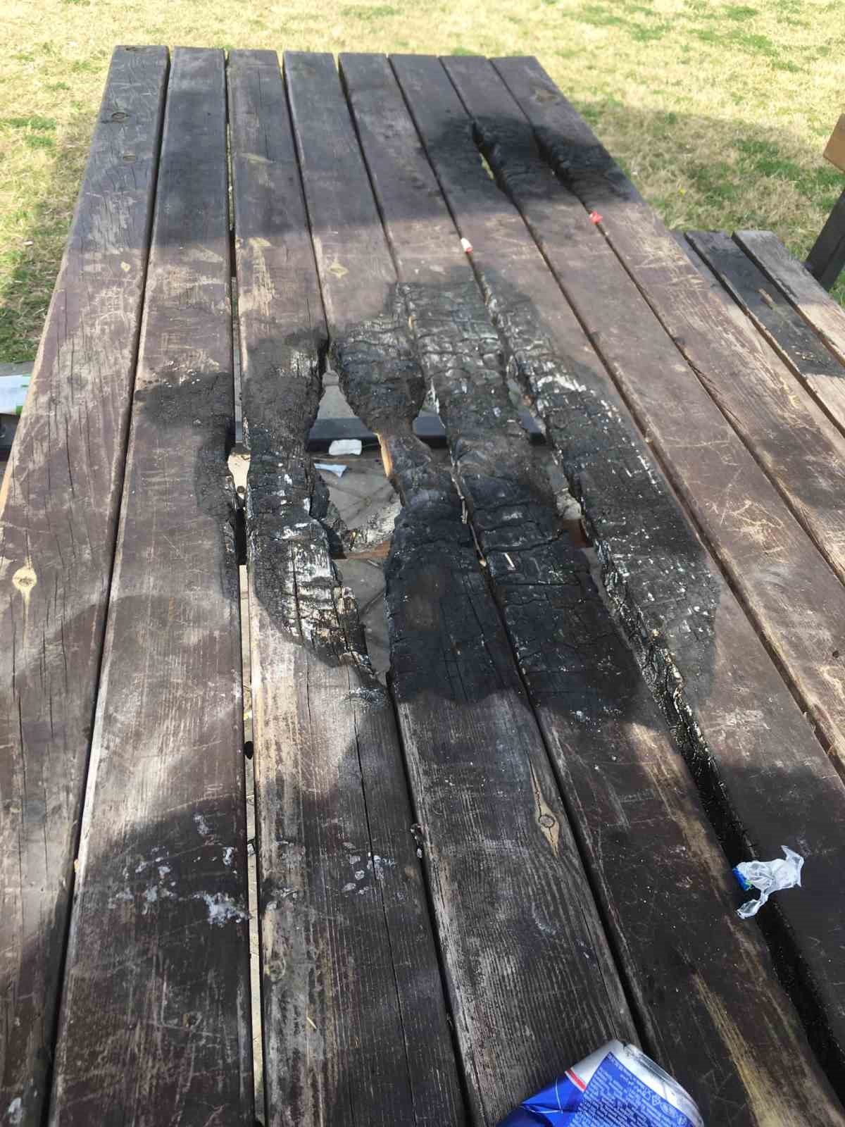 Köyceğiz’de parkta bulunan kimliği belirsiz kişiler tarafından yakıldı