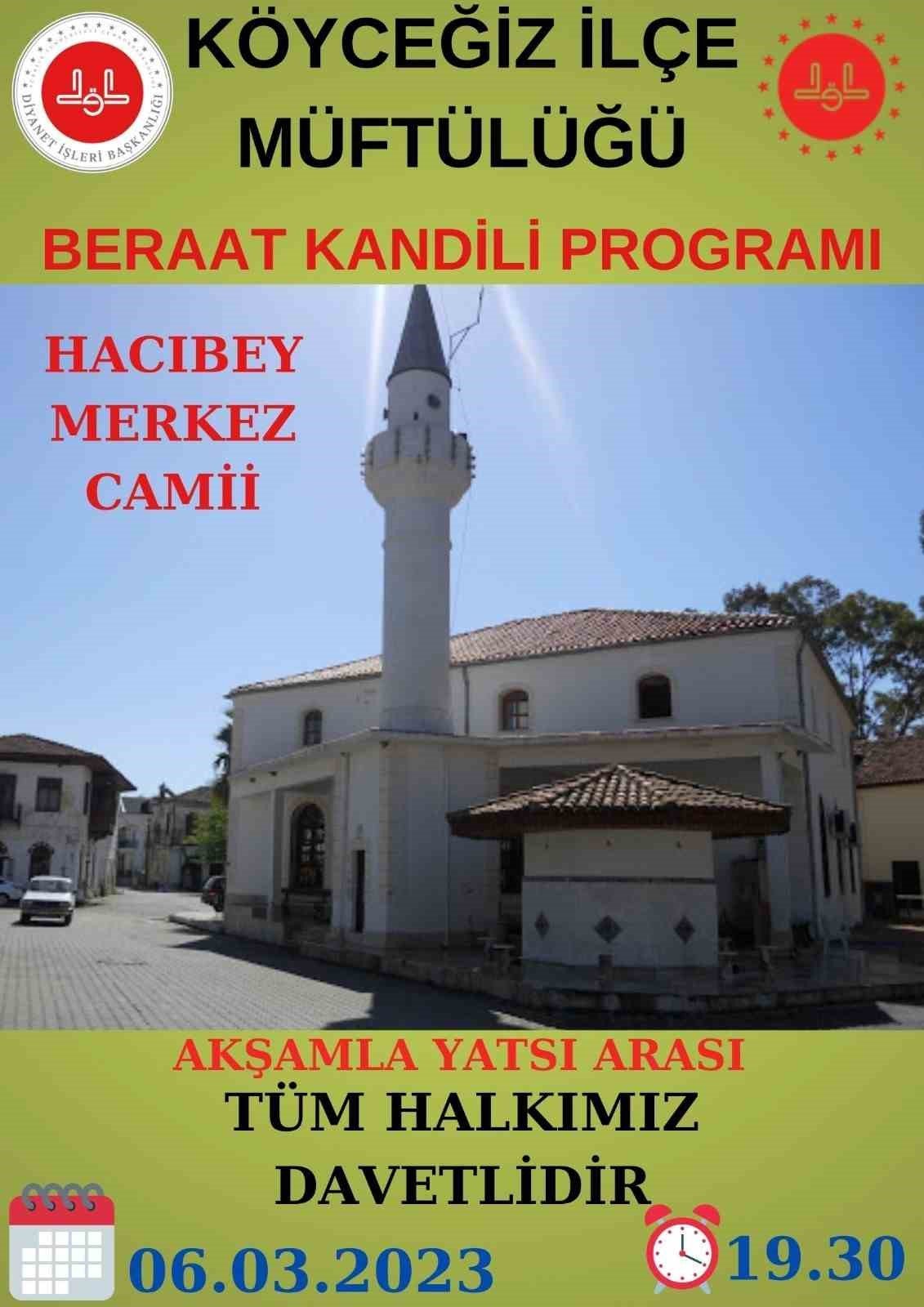 Köyceğiz’de Berat Kandili programı düzenlenecek