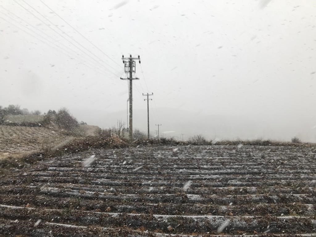 Denizli baharı karla karşıladı