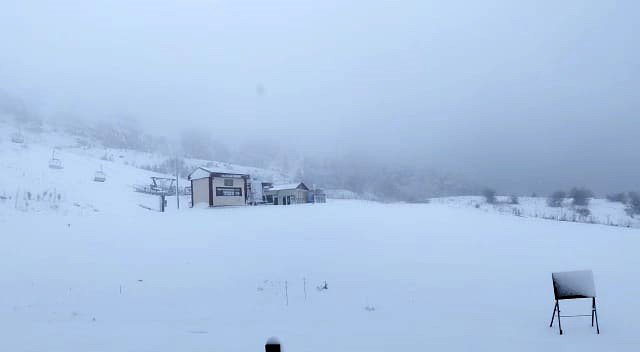 Karabük’te kar yağışı yeniden yüzünü gösterdi