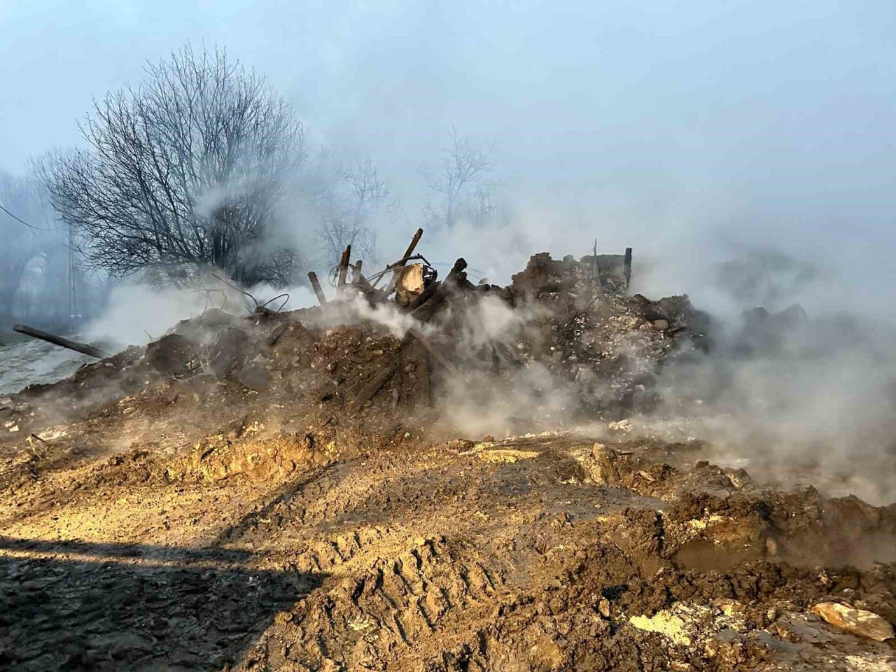 Köyde çıkan yangın 3 evi küle çevirdi