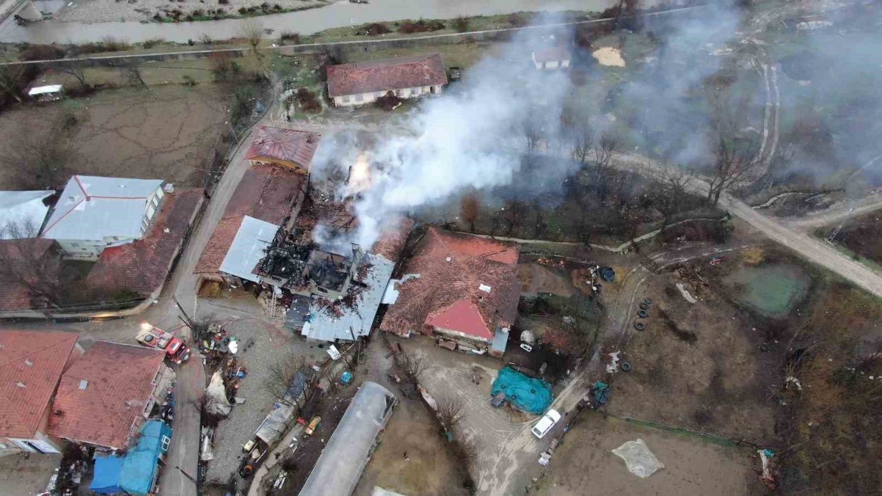 Köyde çıkan yangın 3 evi küle çevirdi