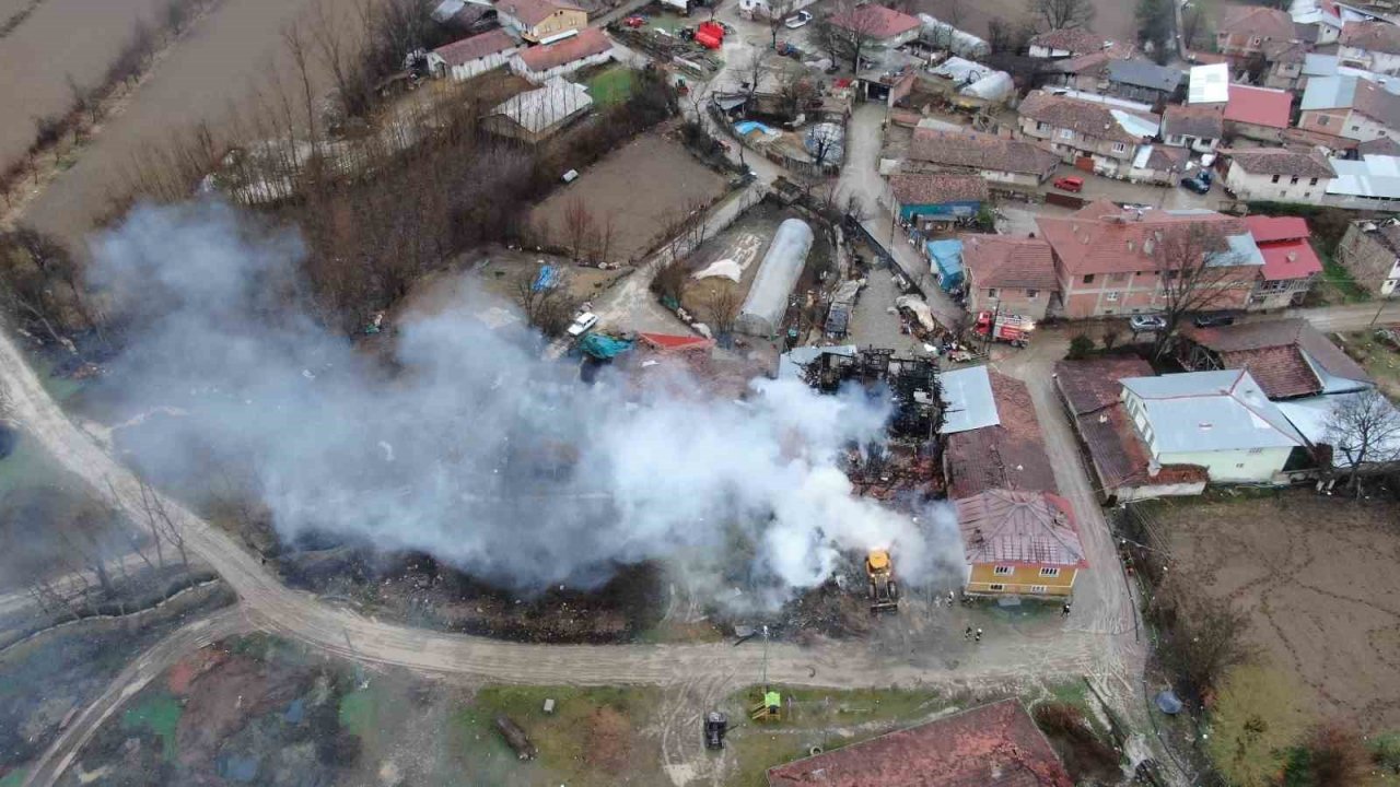 Köyde çıkan yangın 3 evi küle çevirdi